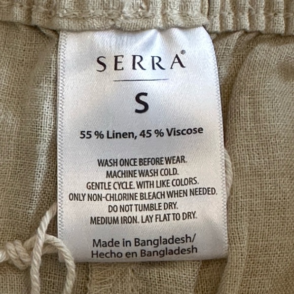 Serra | Linen Blend Tan Wide Leg Pants, NWT - Picture 4 of 6